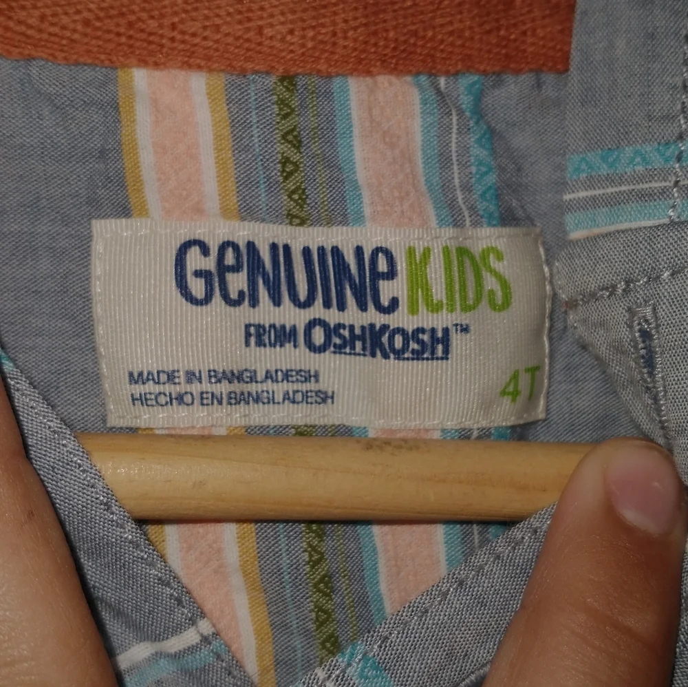 OshKosh B'Gosh Boys 4T Striped Beach Summer Pullover Pancho Hoodie